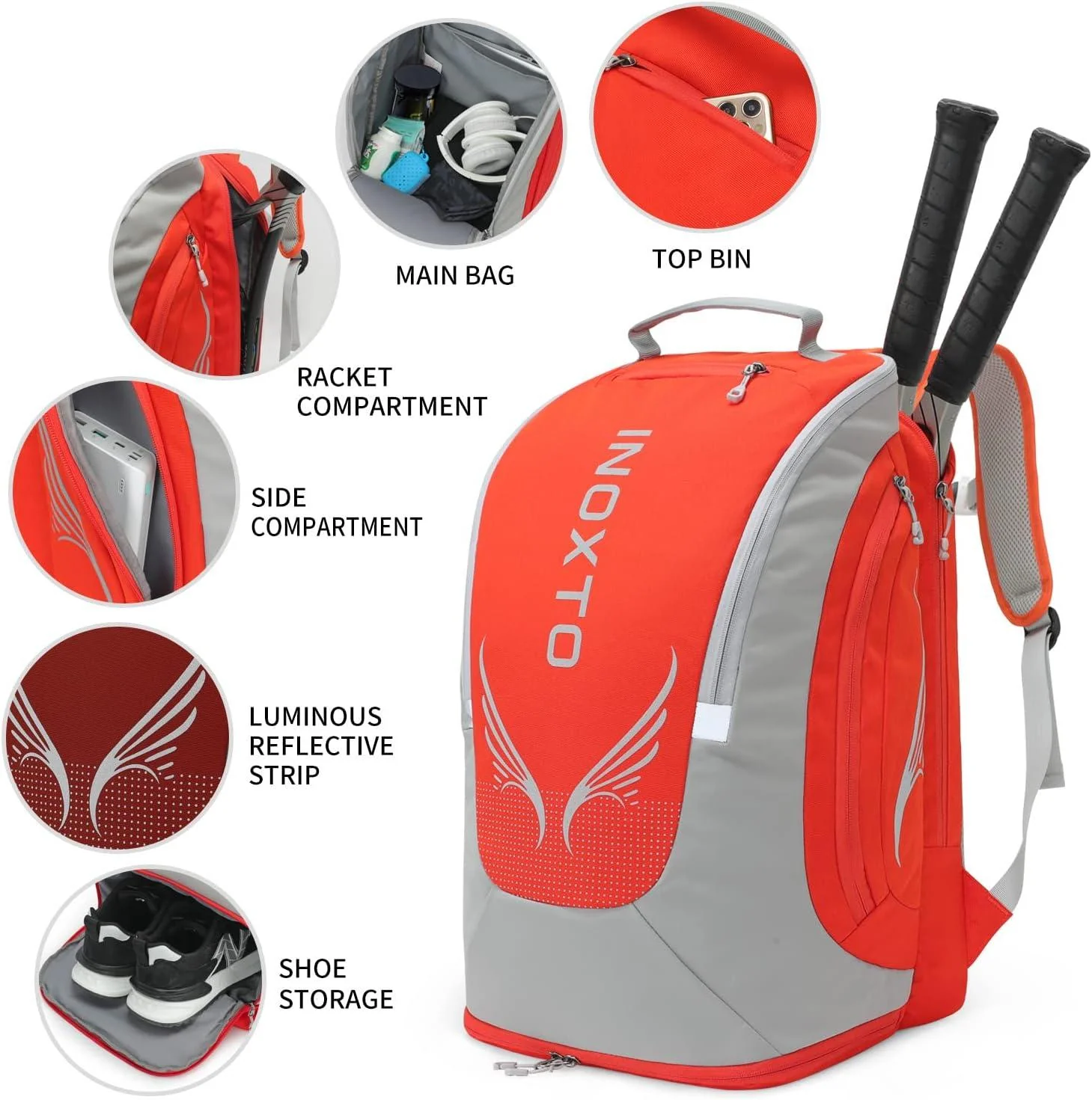 INOXTO 35 Tennis Bag-Racket Sports Backpack - Image 13