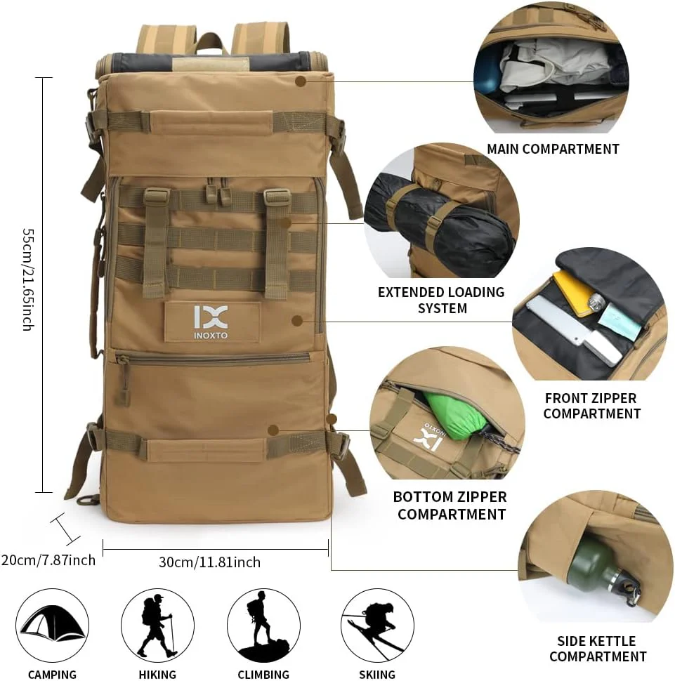 INOXTO 40L Hiking Backpack Lightweight Waterproof Backpack  for Men Women - Image 12