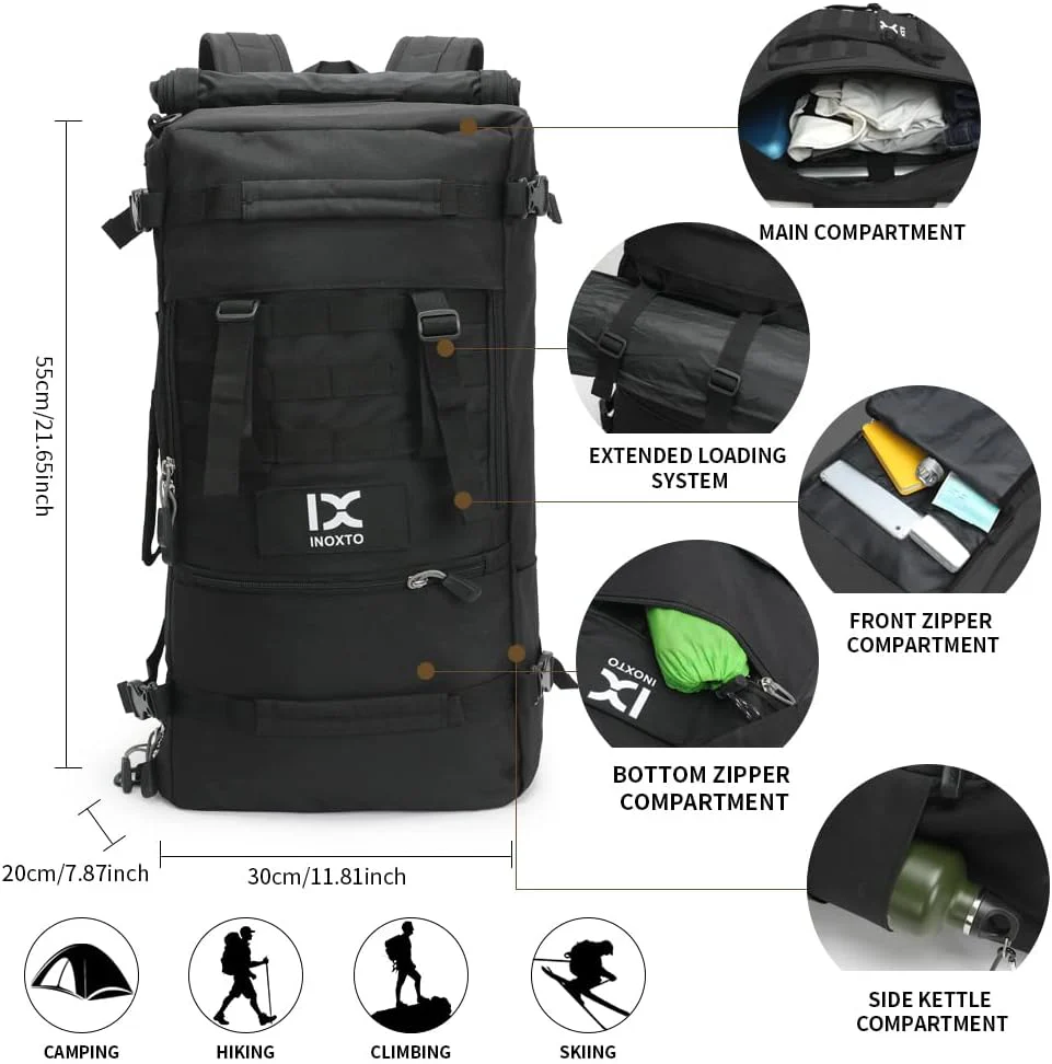INOXTO 40L Hiking Backpack Lightweight Waterproof Backpack  for Men Women - Image 4